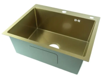 Изображение Мойка врезная 3,0мм Fmark 60х45 матовое золото глубина 200мм в комплекте сифон Fmark (арт. FSC6045C)
