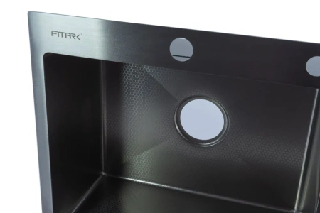 Мойка врезная 3,0мм Fmark 50х45 графит глубина 200мм в комплекте сифон Fmark (арт. FSC5045Q) оптом от компании Аквалига
