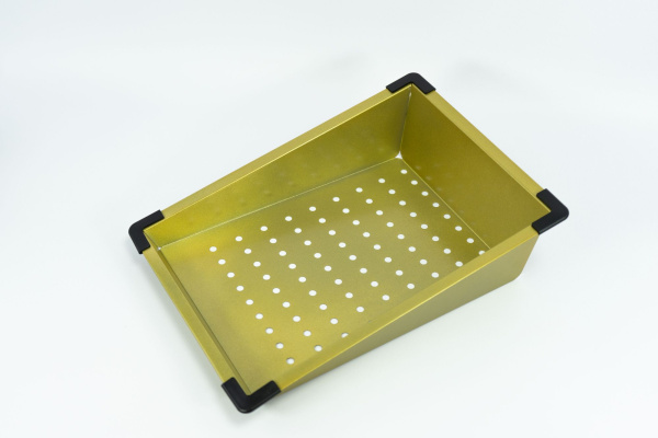 Мойка врезная 3,0мм Fmark 75х46 матовое золото графит глубина 220мм Fmark (арт. FSC002C) оптом от компании Аквалига
