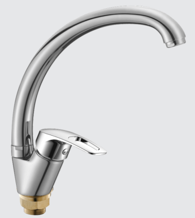 Смеситель для кухни Oute высокий излив на гайке с экономией воды латунь OUTE (арт. T20713B)