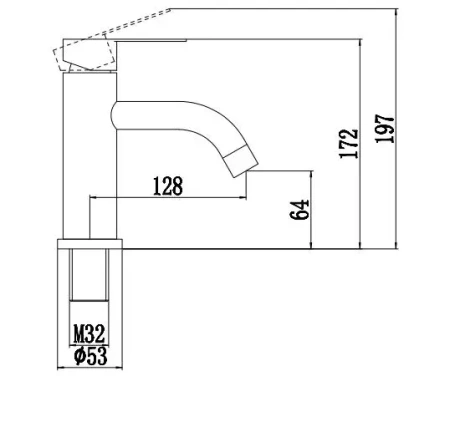 Смеситель для раковины однорычажный Fmark матовое золото на гайке Fmark (арт. FS8201C)