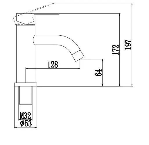 Смеситель для раковины однорычажный Fmark чёрный на гайке Fmark (арт. FS8201H)