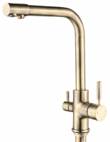 Смеситель для кухни Oute высокий излив на гайке для фильтра питьевой воды бронза латунь OUTE (арт. T653BQ)