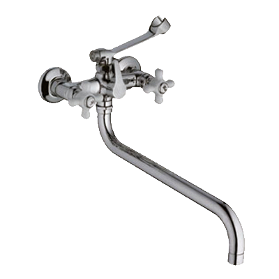 Смеситель для ванны двухвентильный Frap длинный излив шаровой переключатель с керамическими маховиками FRAP (арт. F2618)