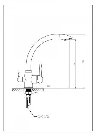 Смеситель для кухни Feinise на гайке для фильтра питьевой воды сатин латунь FEINISE (арт. S9034-5)