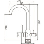 Смеситель для кухни Shevanik высокий излив на гайке для фильтра питьевой воды латунь SHEVANIK (арт. S168)