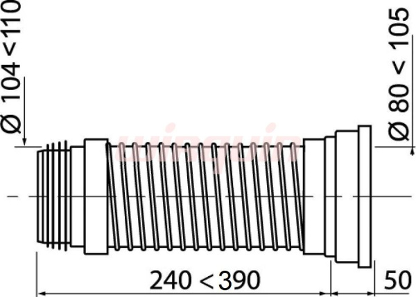 Отвод Wirquin для унитаза армированный Жолифлекс max L=390mm Виркэн (арт. 71080102) оптом от компании Аквалига
