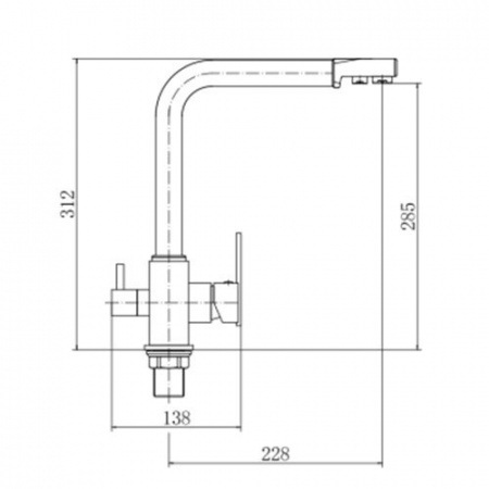 Смеситель для кухни Fashun для фильтра питьевой воды высокий излив латунь FASHUN (арт. A4355)